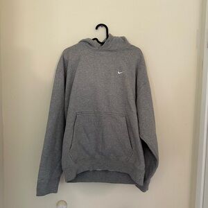 Nike Solo Swoosh Heather Gray Hoodie, Medium